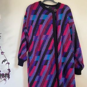 vintage multicolor longline sweater